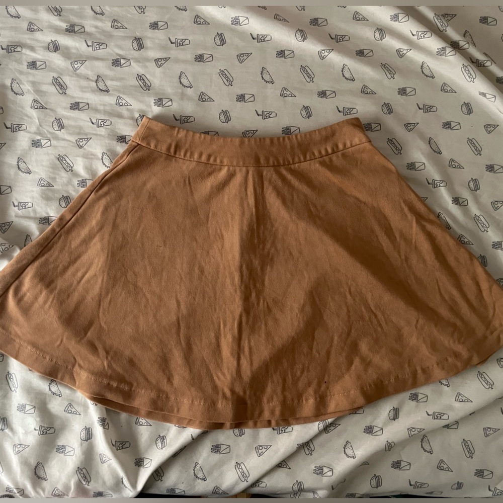 Suede brown skater skirt